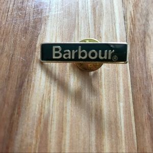 Barbour Embossed Pin in Green and Gold